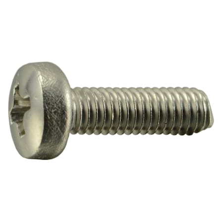 Midwest Fastener M3-0.50 x 10 mm Phillips Pan Machine Screw, Plain A2 Stainless Steel, 100 PK 55048